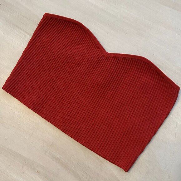 NWT Le Lis  Ribbed Strapless Crop Tube Top  Size Small Sweetheart Neckline - Picture 2 of 8